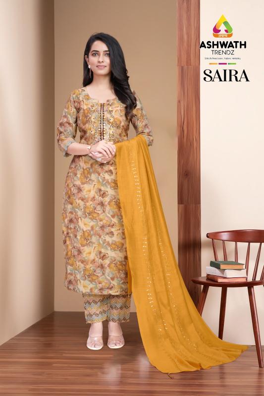 ASHWATH SAIRA Vol 01 Mirror work kurti pant with duppata supplier in surat