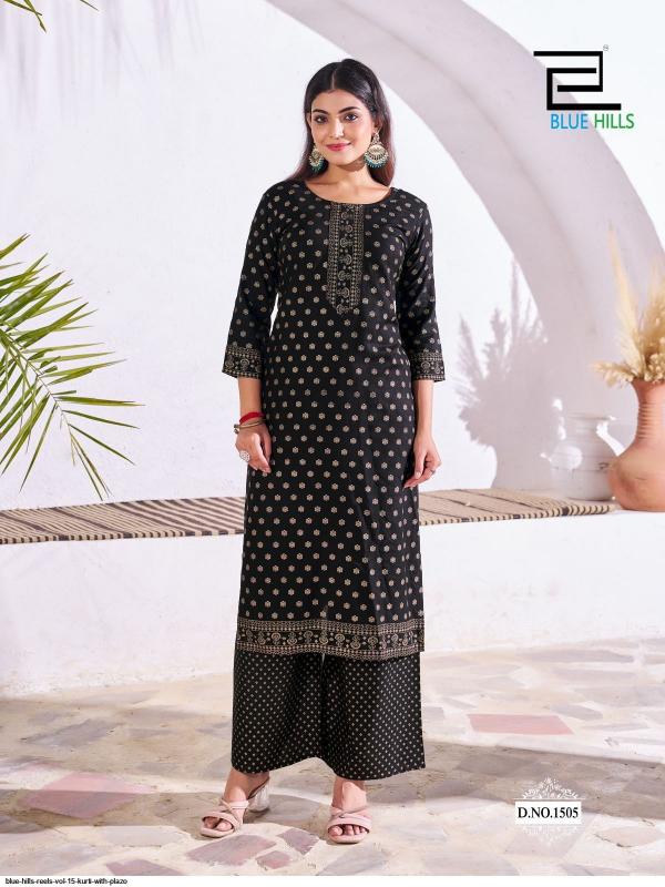 BLUE HILLS REELS VOL-15 KURTI WITH PLAZZO SET PREMIUM CLOTH WHOLESALE