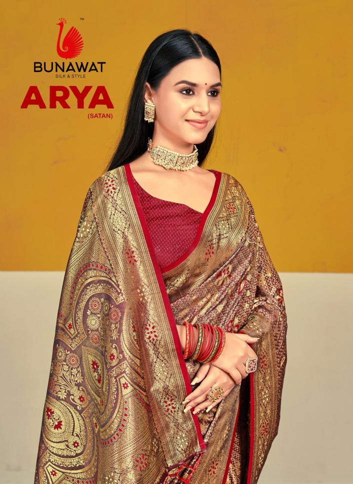 Bunawat Arya (Satan) Traditional Wear Satin Silk Sarees Collection