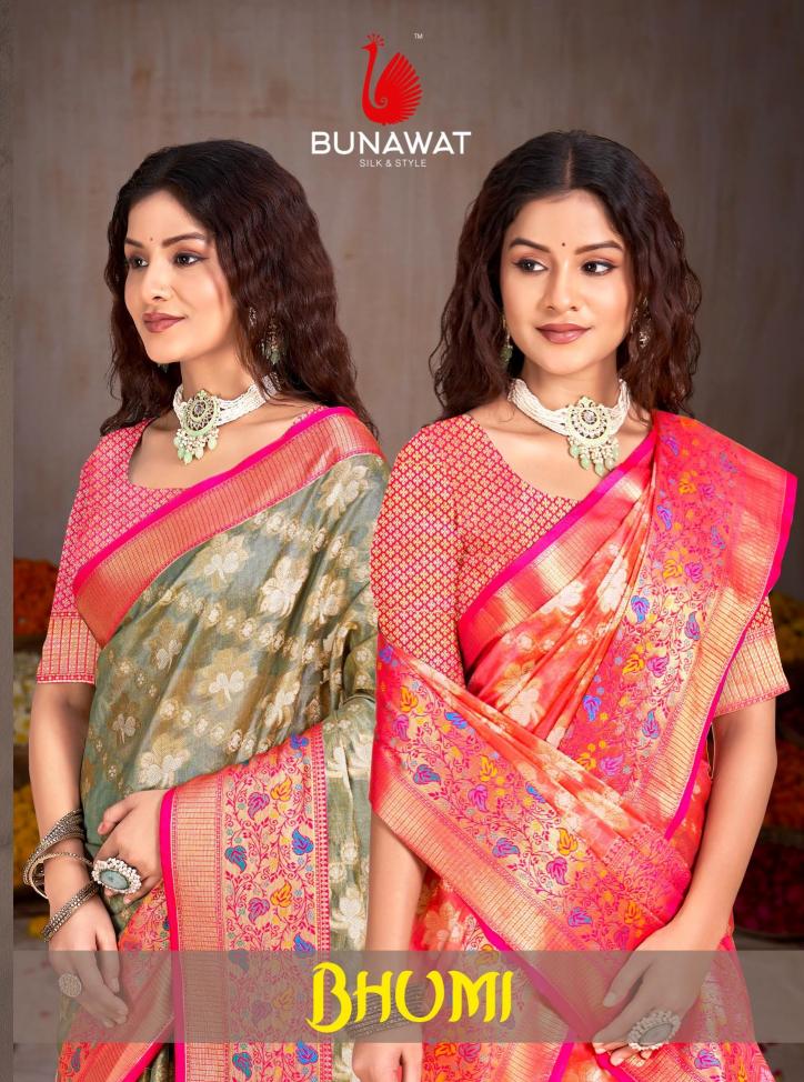 Bunawat Bhumi Latest Designer Party Wear Silk Sarees Collection