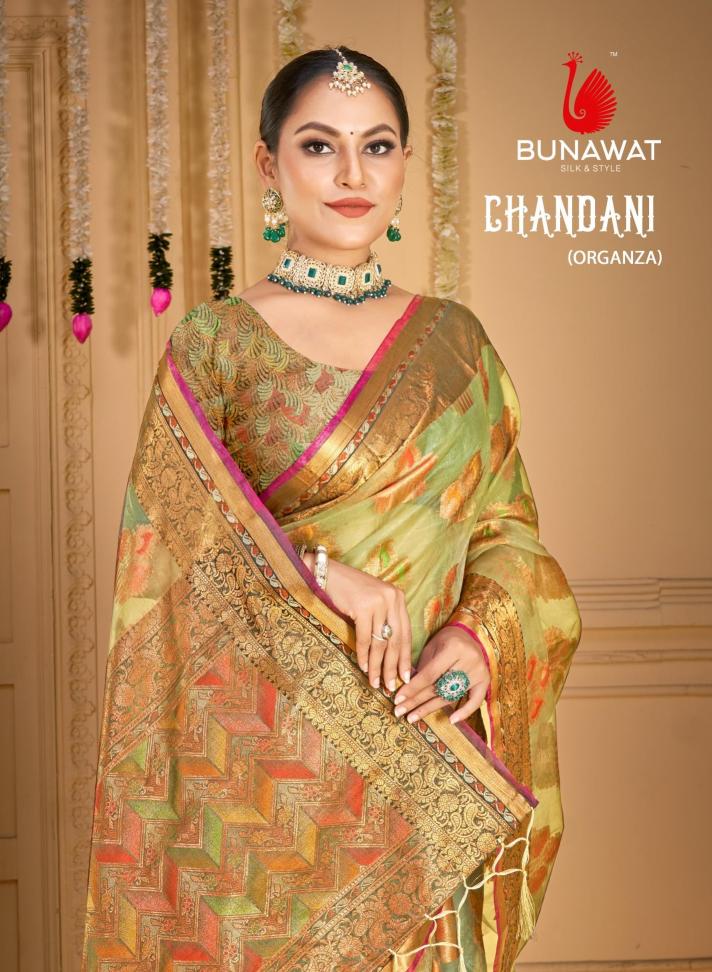 Bunawat Chandani New Designer Party Wear Organza Sarees Collection