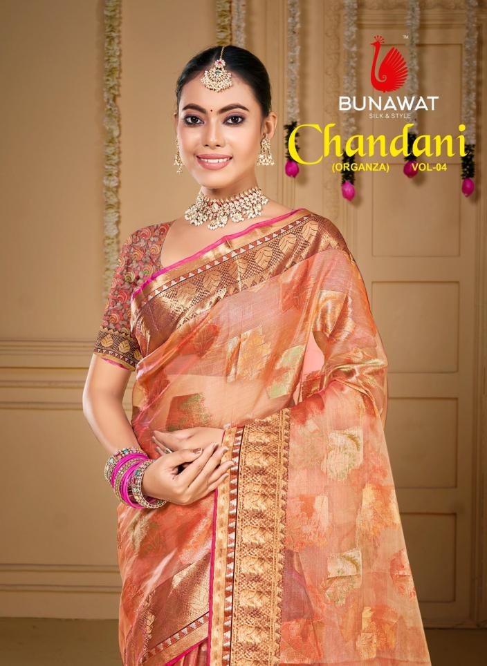 Bunawat Chandani Vol-4 Party Wear Fancy Organza Sarees Collection