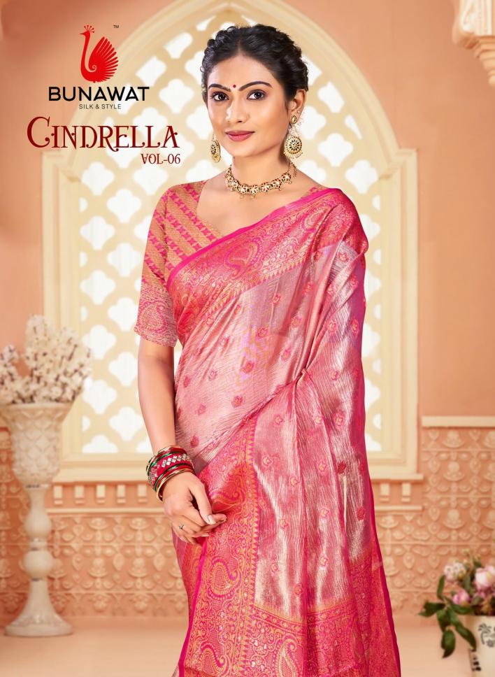 Bunawat Cindrella Vol-6 New Designer Party Wear Silk Sarees Collection