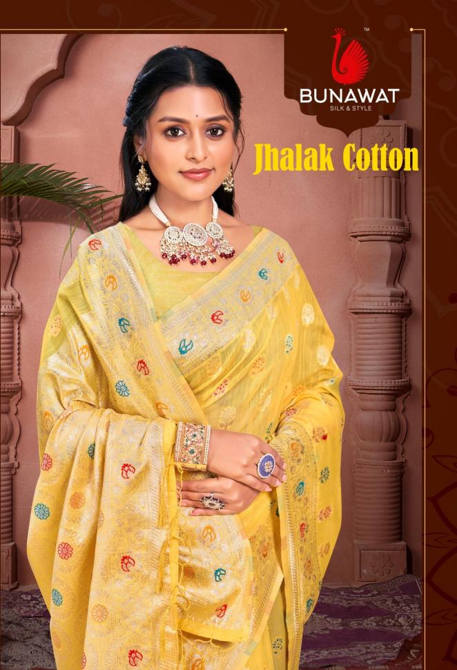 Bunawat Jhalak Cotton Latest Fancy Party Wear Cotton Sarees Collection