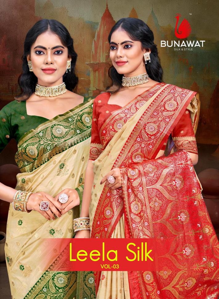 Bunawat Leela Silk Vol-3 Traditional Wear New Designer Silk Sarees Collection