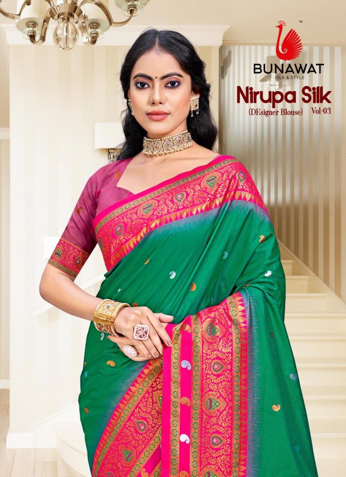 Bunawat Nirupa Silk Vol-3 Festival Wear New Designer Silk Sarees Collection