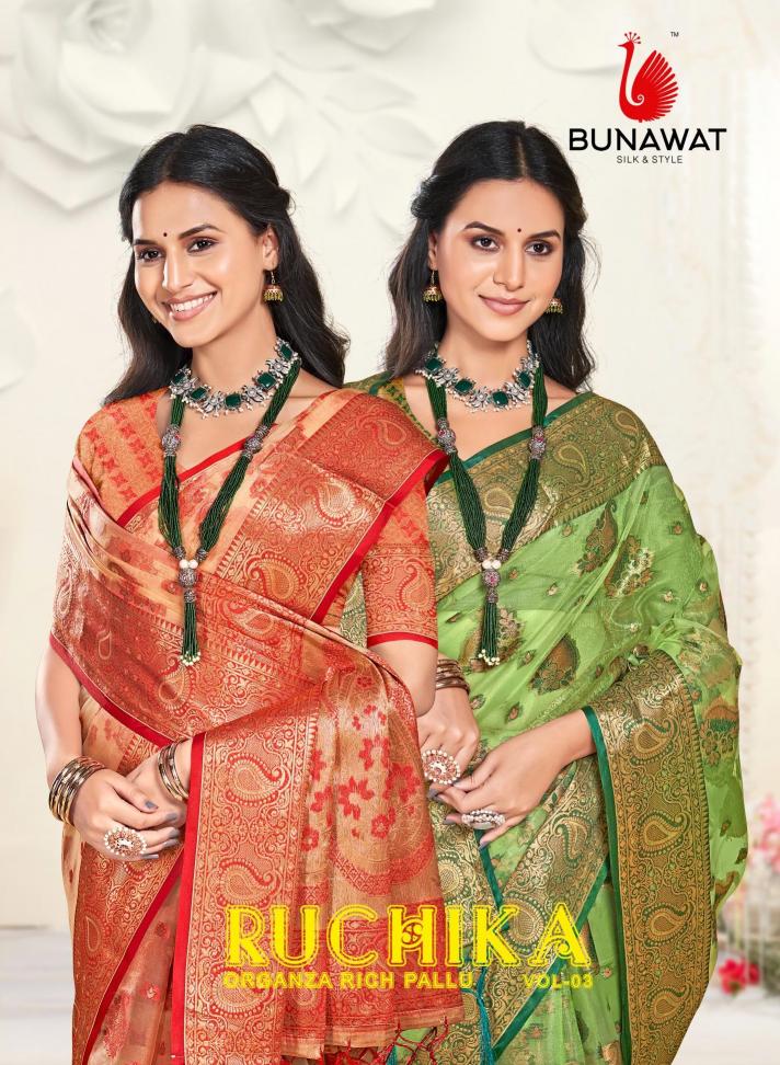 Bunawat Ruchika Vol-3 New Designer Party Wear Organza Sarees Collection