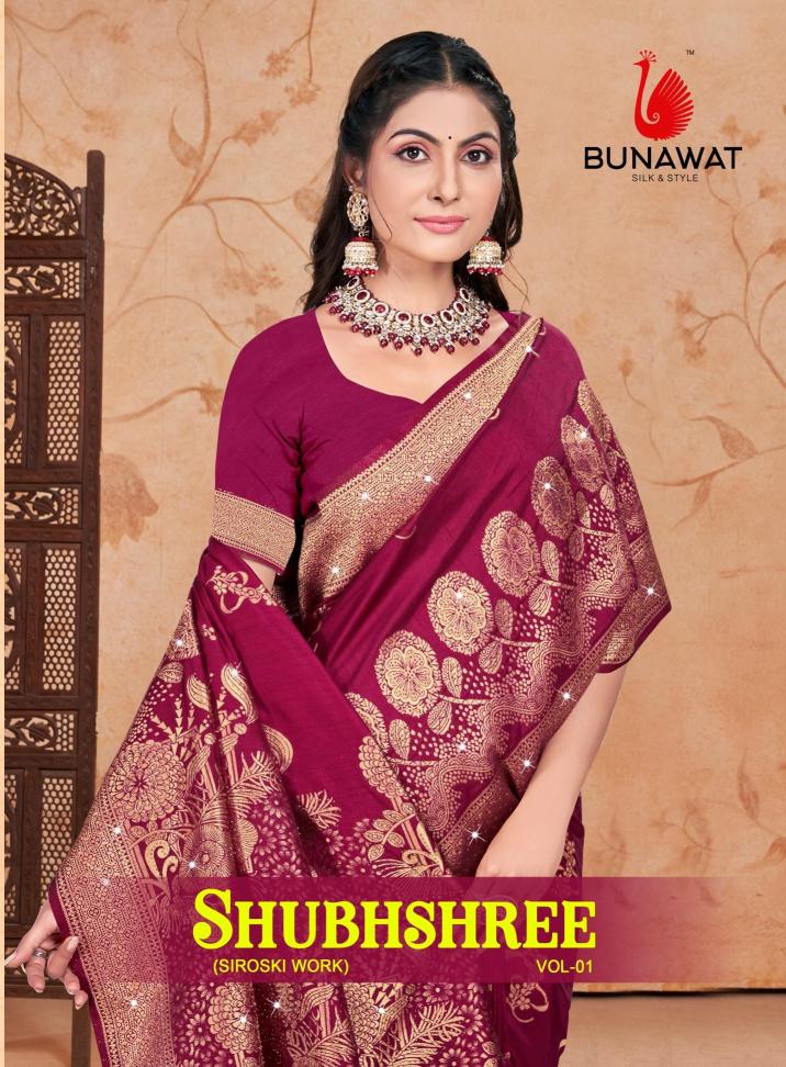 Bunawat Shubhshree Vol-1 Party Wear New Designer Silk Sarees Collection