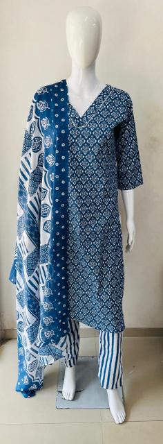 COTTON KURTI PANT WITH DUPPATA WHOLESALLER SURAT