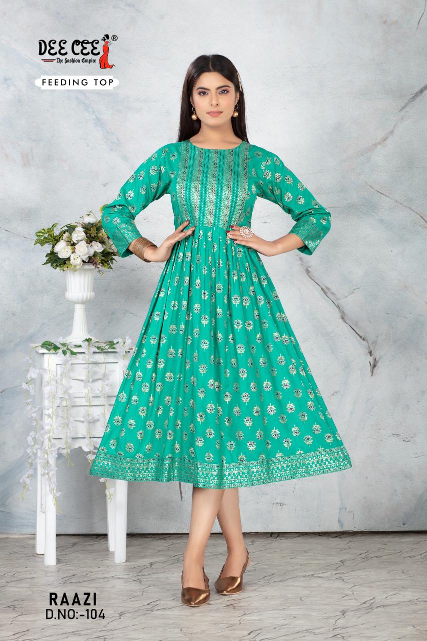 DEECEE RAAZI FLARED LONG KURTI WHOLESALE KURTIS ONLINE