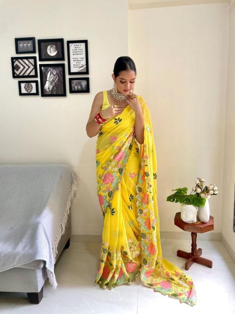 Designer Floral Georgette saree wholesaller in Gujarat