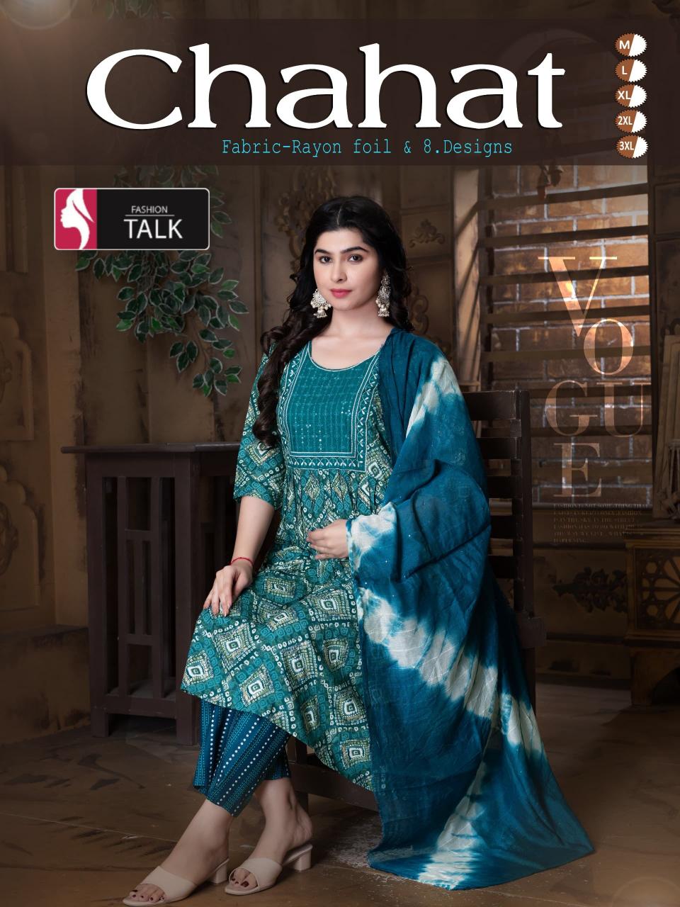 FASHION TALK CHAHAT VOL.0.1.2  CHUDIDAR SALWAR KAMEEZ WHOLESALLER