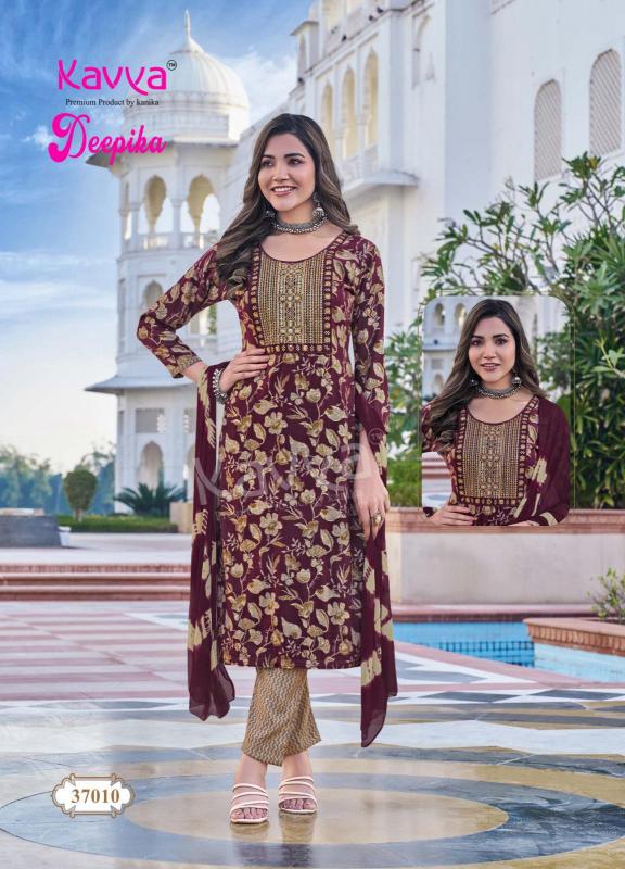 KAVYA DEEPIKA VOL 37 V NECK KURTI SET BUY DIRECT FROM MANUFACTURER