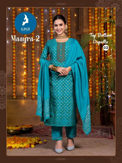 KAYA KURTI MAAYRA 2 ROMAN SILK SUIT WHOLESALLER SURAT