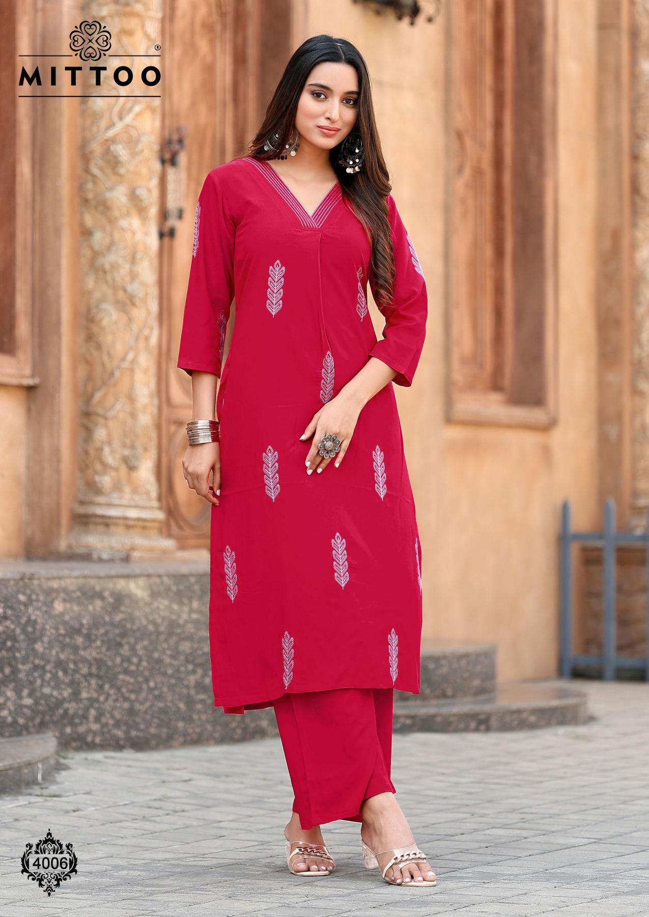 MITTOO ALBELLA LADIES KURTI PLAZZO SUPPLIER IN GUJARAT