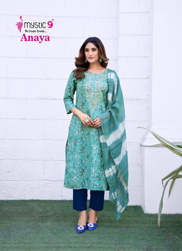 Mystic 9 AnayVol 01 ladies Top Bottom With Dupataa kurti manufacturer in surat