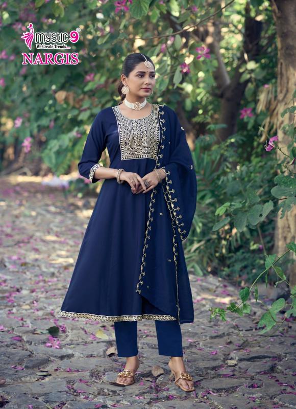 MYSTIC 9 NARGIS VOL 01 READYMADE ANARKALI SUITS WHOLESALE IN SURAT