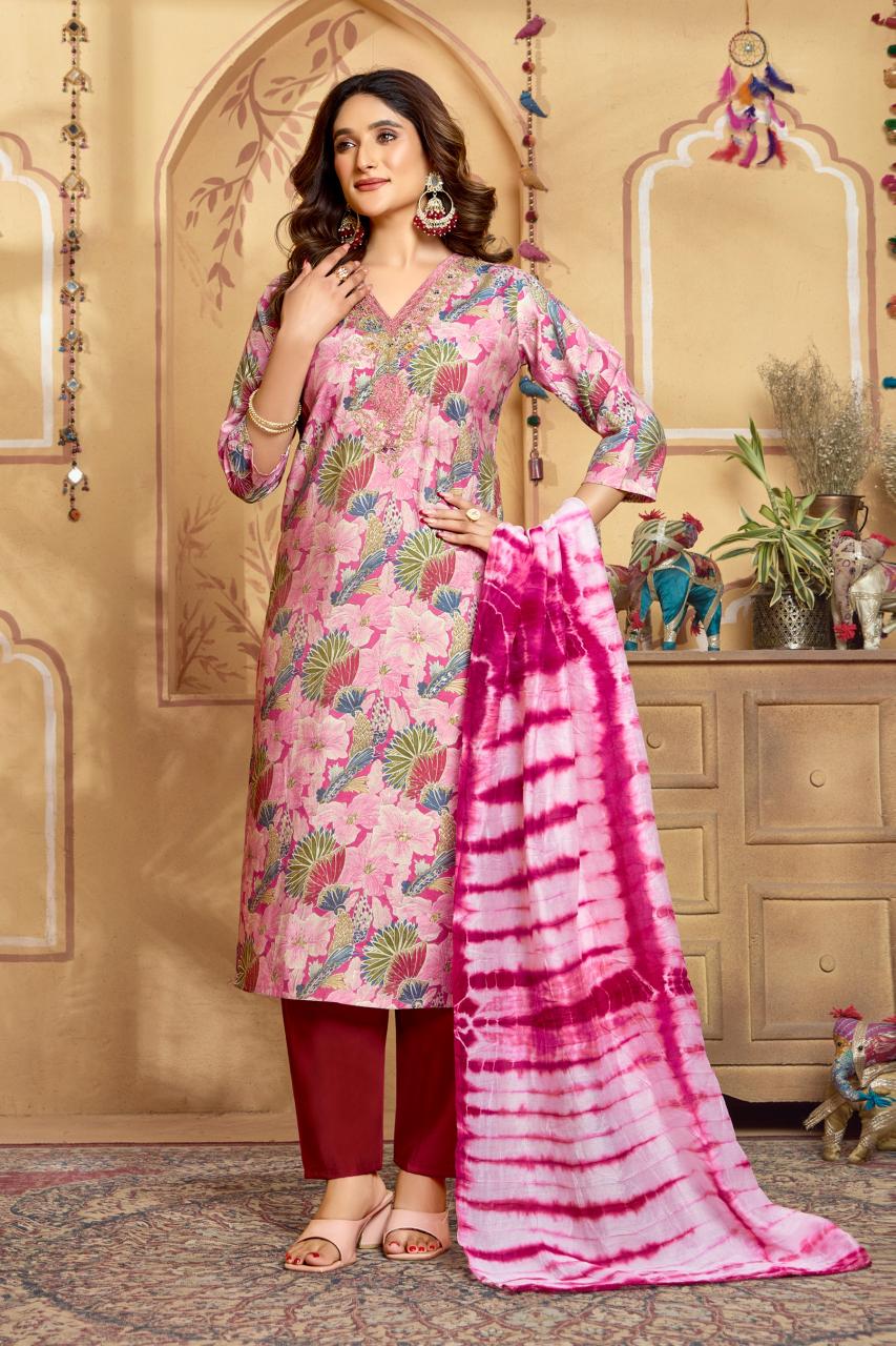 Print kurti pant with duppata wholesaller in india