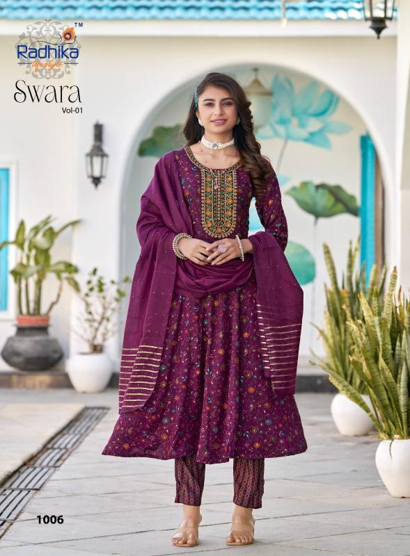 Radhika swara volume 1 anarkali gown kurti pair wholesaler 