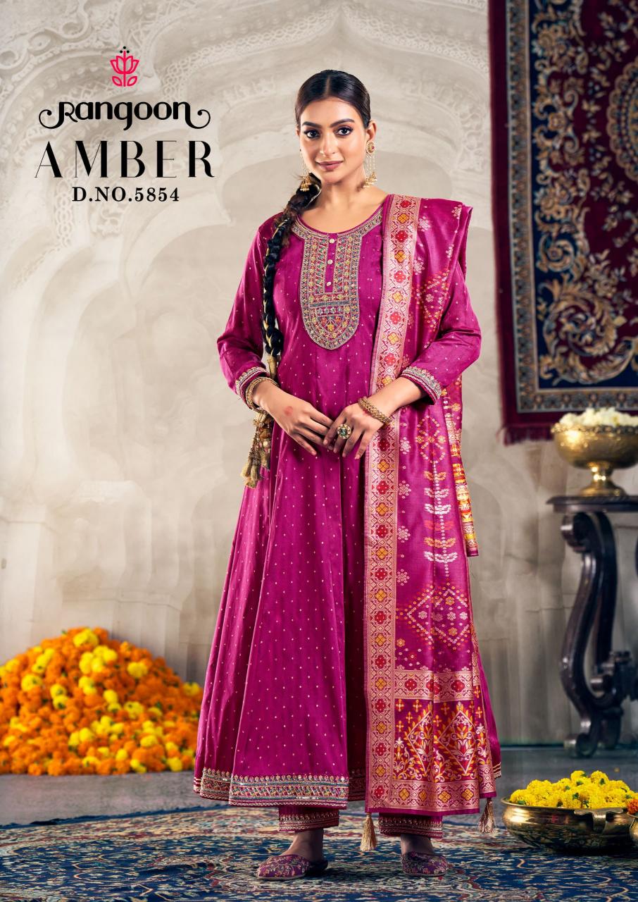 RANGOON AMBER ANARKALI KURTI PANT WITH DUPPATA KURTI WHOLESALE SUPPLIERS