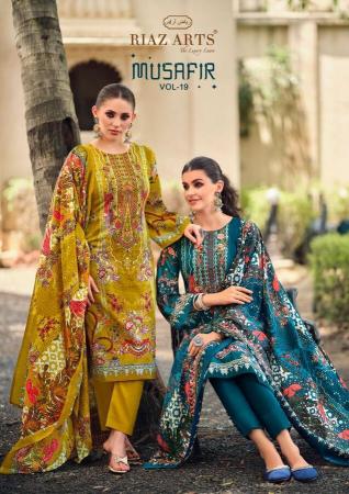 RIAZ ARTS  MUSAFIR 19 KARACHI DRESS MATERAIL WHOLESALLER SURAT