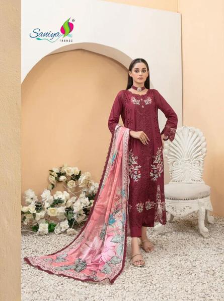 SANIYA TRENDZ RANGRASIYA CHIKANKARI VOL 07 CHIKANKARI DRESS MATERIAL WHOLESALE