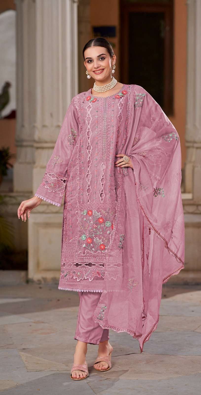 Shree Fab K- 5206 heavy organza with embroidery suit Wholesaller in Surat