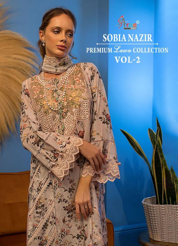 SHREE FAB SOBIA NAZIR PREMIUM LAWN COLLETION VOL-02 DRESS MATEROAL WHOLESALLER GUJARAT