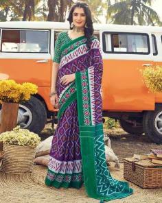 Woman Latest Hand print Sarees supplier in baroda