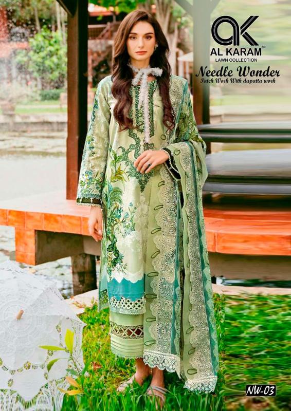 ALKARAM NEEDLE WONDER VOL-01 WHOLESALE LADIES DRESS MATERIAL SUPPLIER IN MUMBAI