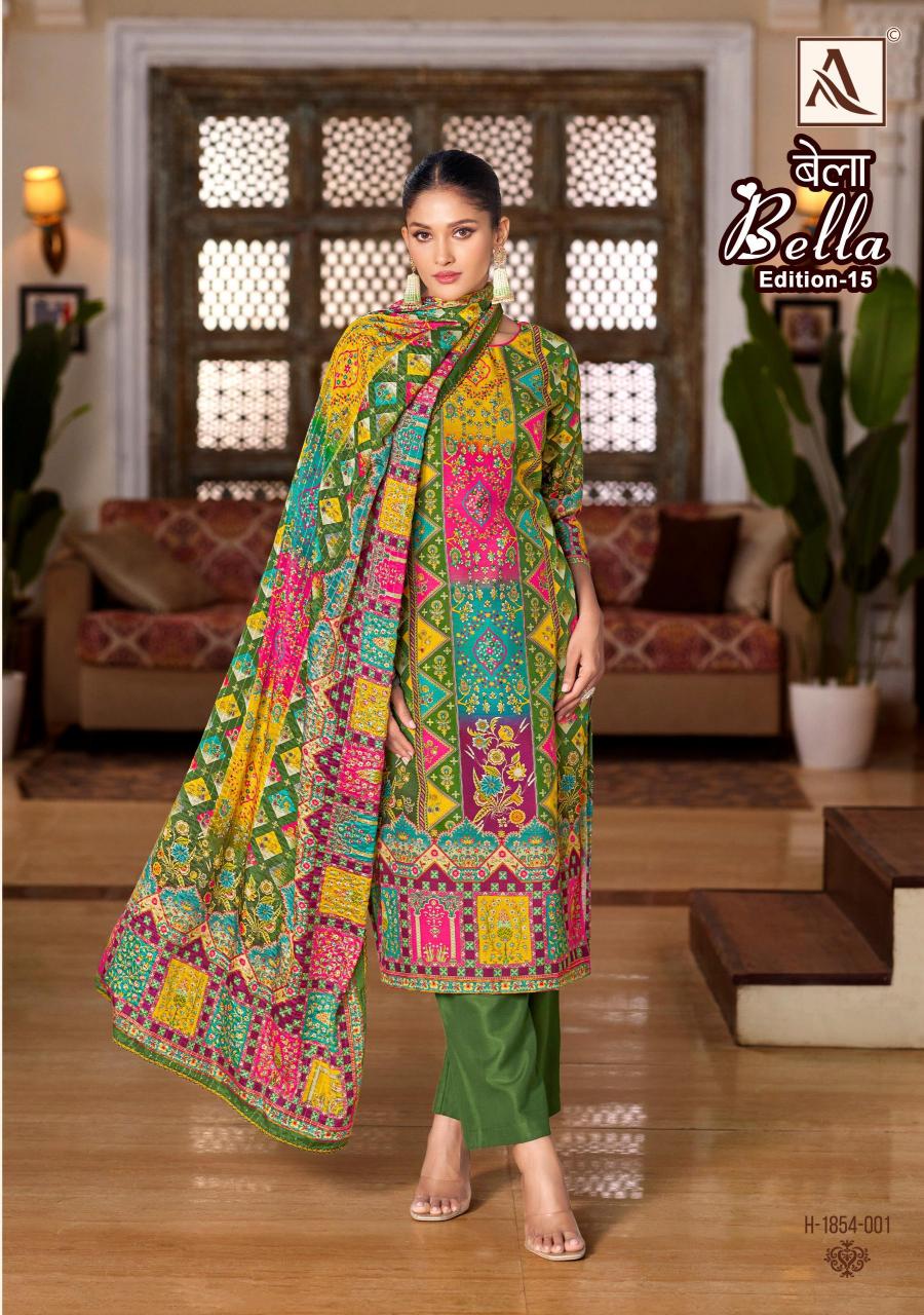 ALOK SUIT BELLA-15 WHOLESALE MARKET FOR DRESS MATERIAL