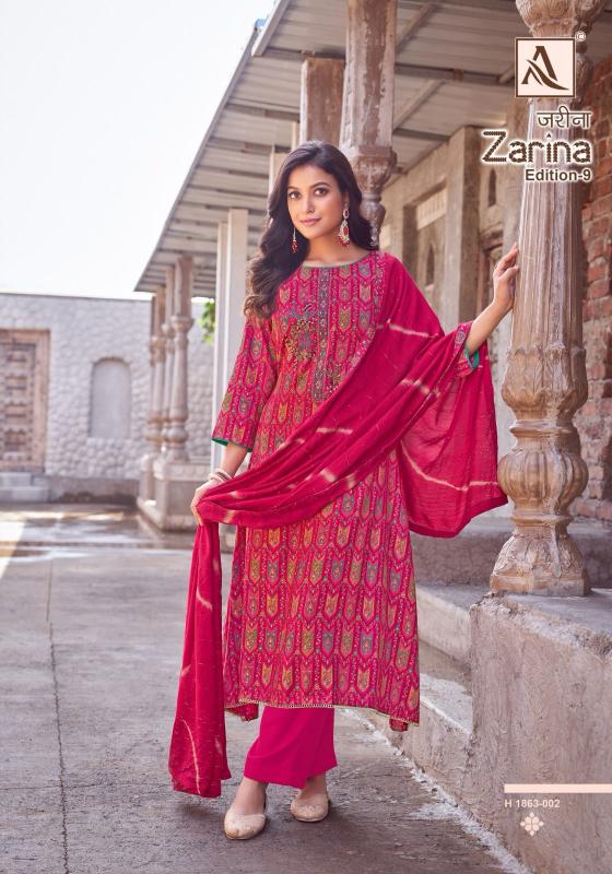 ALOK SUIT ZARINA VOL-9 WHOLESALE DRESS MATERIAL SURAT GUJARAT INDIA