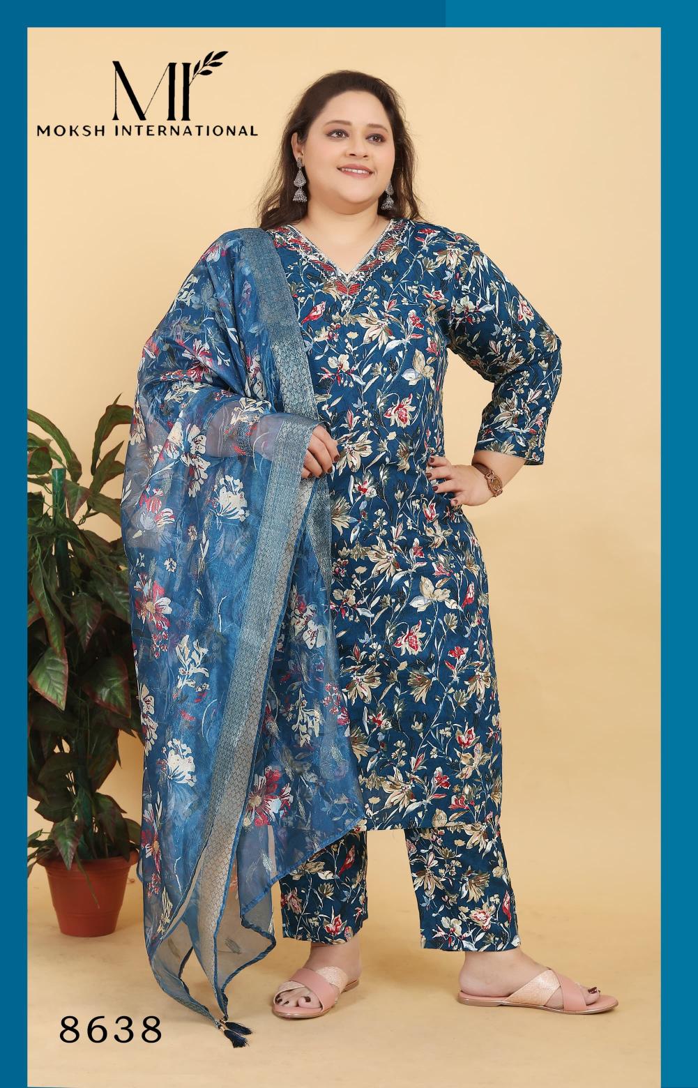 BIG SIZE ANGLE VOL-1 D-8638 WHOLESALE CLOTH MARKET IN SURAT WITH PRICE