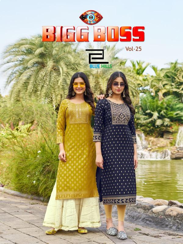 BLUE HILLS BIGG BOSS VOL 25 DORI EMBROIDERY PARTY WEAR KURTI WHOLESALE