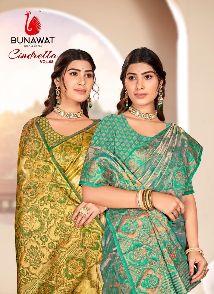 Bunawat Cindrella Vol-8 Organza New Designer Party Wear Sarees Collection