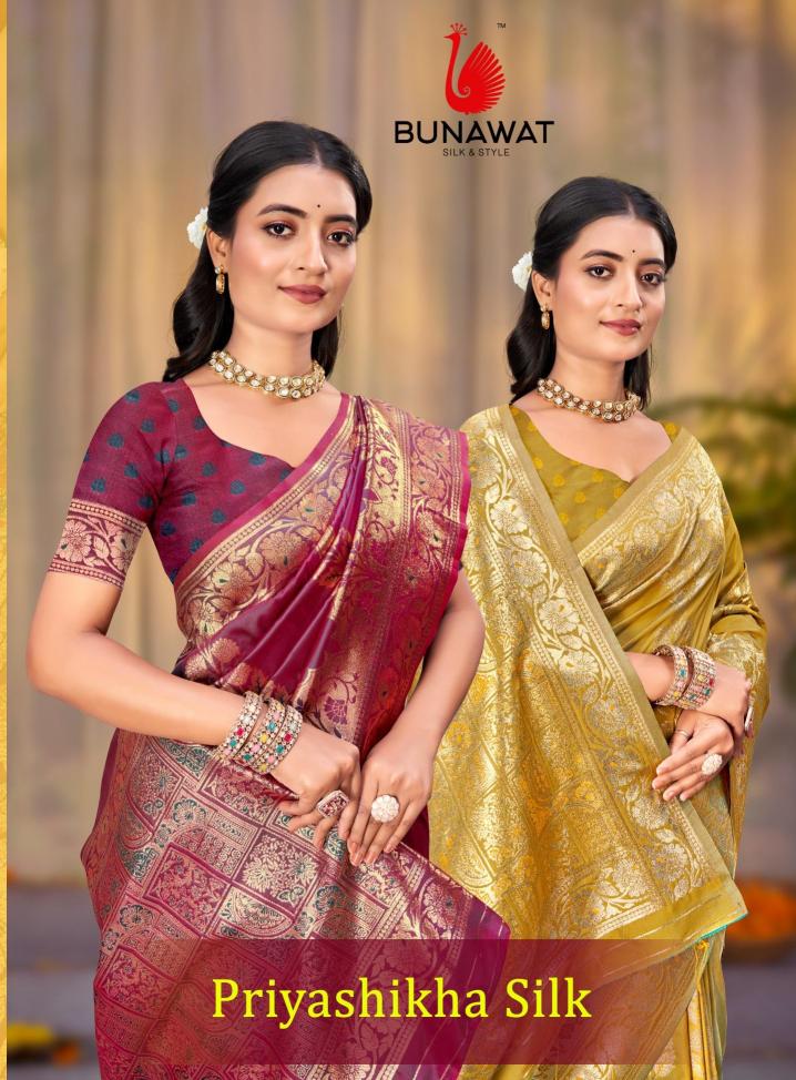 Bunawat Priyanshikha Silk Latest Designer Festival Wear Silk Sarees Collection