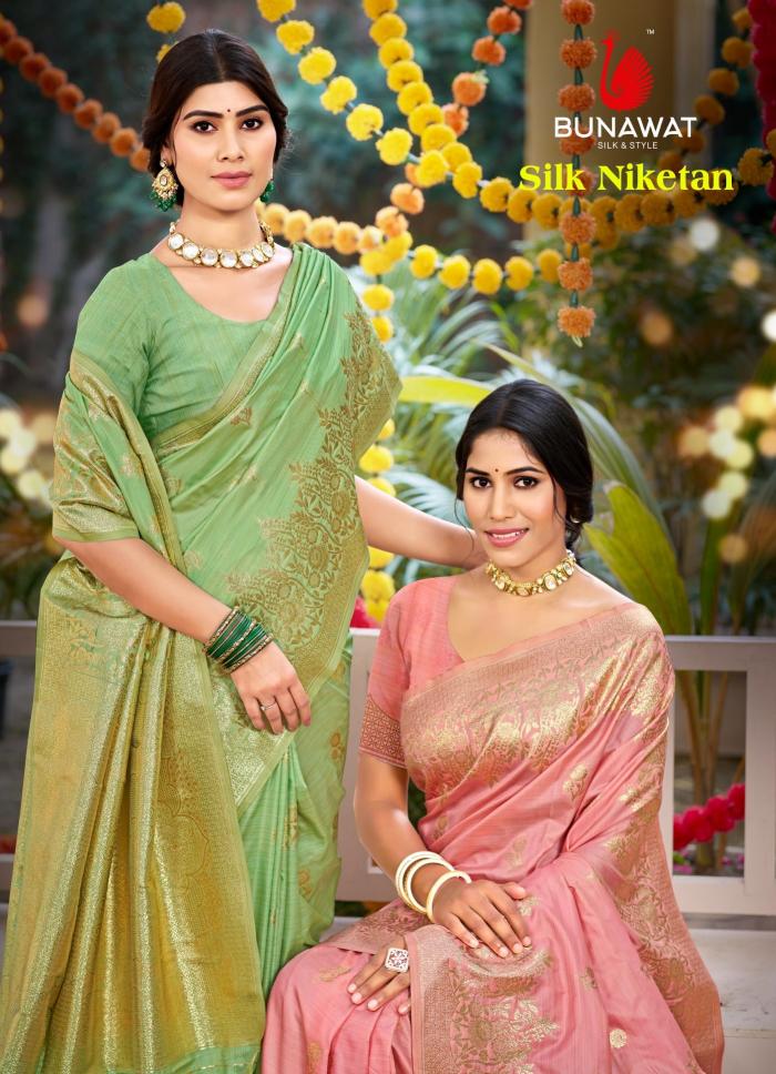 Bunawat Silk Niketan Party Wear New Designer Silk Sarees Collection