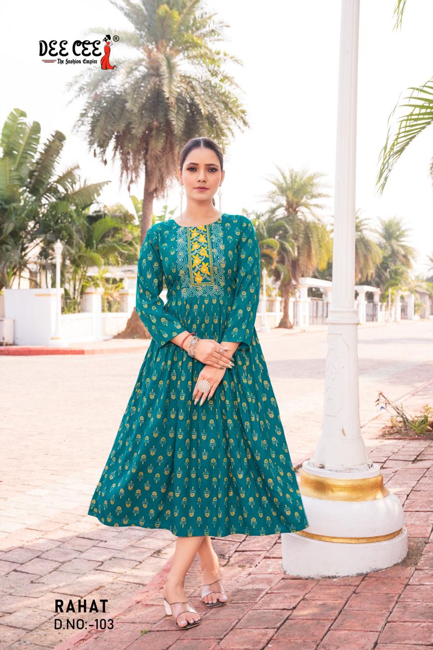 DEECEE RAHAT FLARED LONG KURTI MANUFACTURERS IN MUMBAI