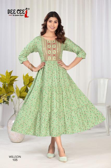 DEECEE WILLSON STYLISH RAYON DESIGNER KURTIS MANUFACTURERS