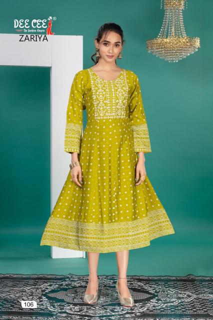 DEECEE ZARIYA FLARED LONG SCREEN PRINT KALI STYLE KURTI FOR WOMAN IN ONLINE