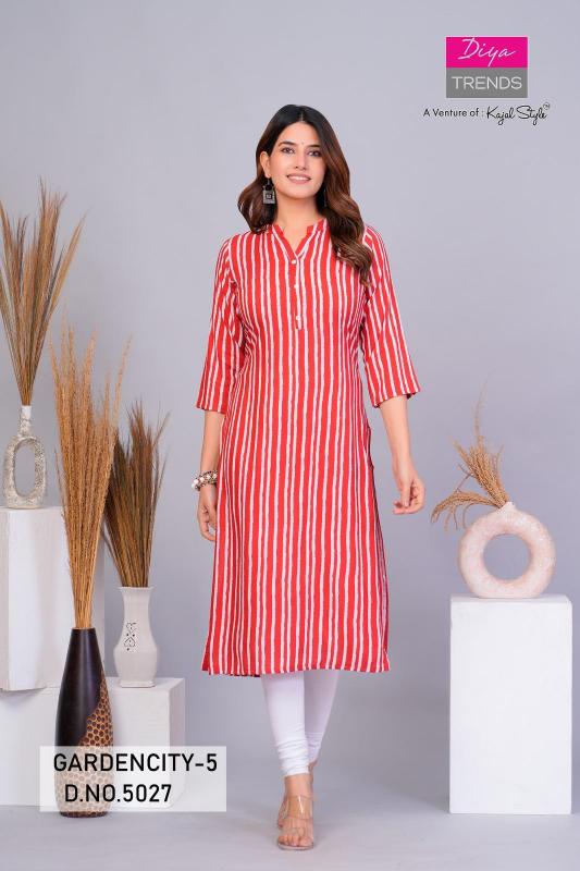 DIYA TRENDS D-5027 RAYON KURTI WHOLESALE IN SURAT