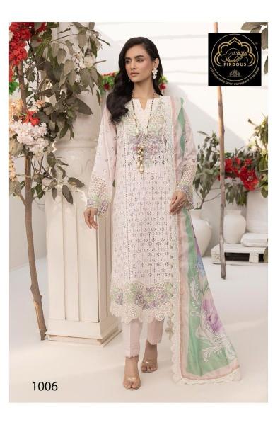 FIRDOUS ADAN LIBAS COTTON EMBROIDERED BORING WORK DRESS MATERIALS WHOLESALE