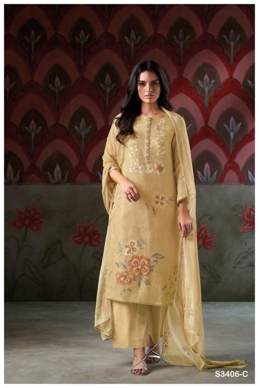 GANGA CARINA 3406 UNSTITCHED SALWAR KAMEEZ WHOLESALERS