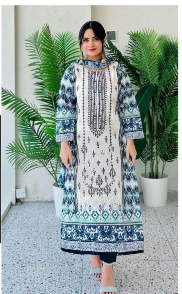 HAZZEL BIN SAEED LUXURY LAWN COLLECTION- 4 EMBRODERED WORK DRESS MATERIAL WHOLESALE