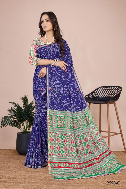 JONAM FASHION RANGT BANDHEJ PRINTED SAREE IN WHOLESALE PRICE