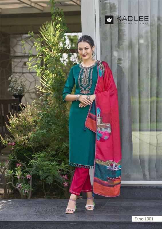 KADLEE ZARIN HANDWORK KURTI PANT WITH DUPATTA SET WHOLESALE KURTI IN SURAT