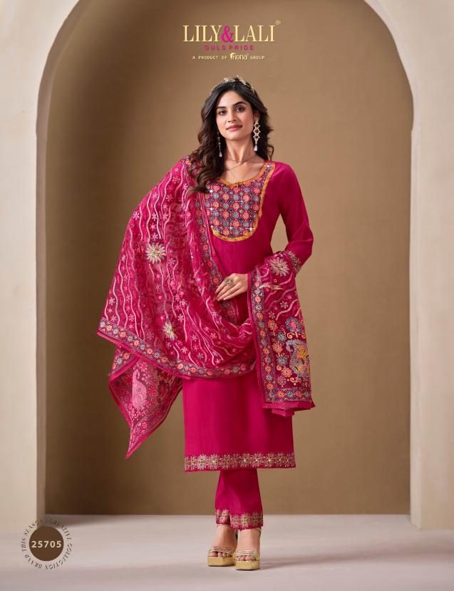 LILY & LALI BRASSO ROMAN SILK KURATA SET WHOLESALE MARKET IN INDIA