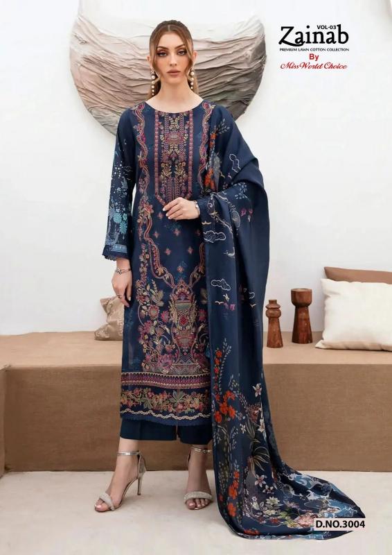 MISS WORLD ZAINAB VOL-3 KARACHI DRESS MATERIAL WHOLESALE IN INDIA