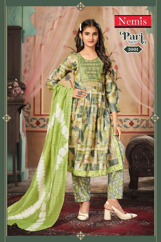 NEMIS PARI VOL-3 RYON PRINT NYRA CUT KURTI PANT SET WHOLESALE ONLINE INDIA