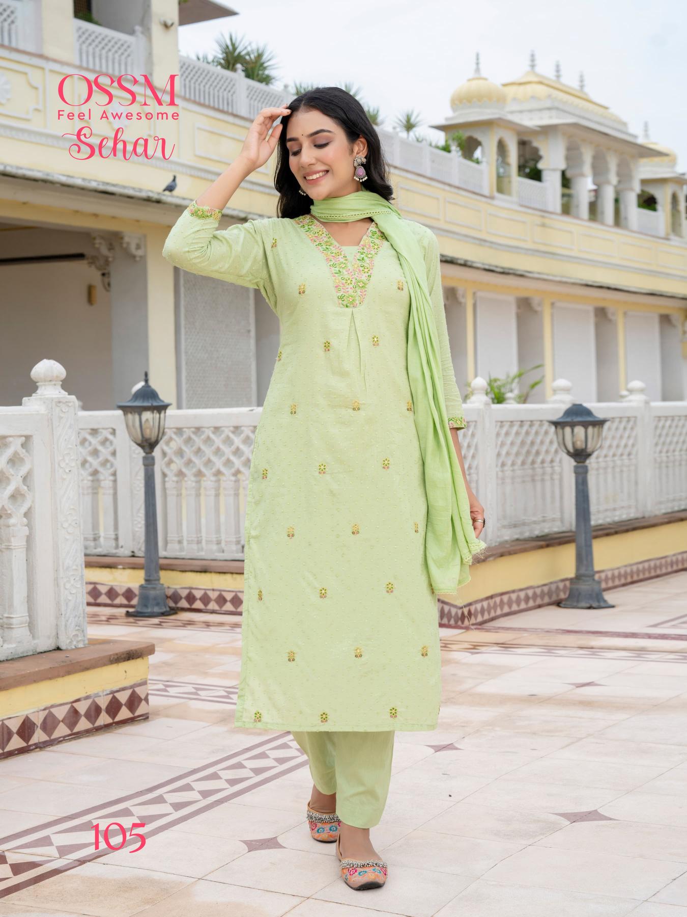 OSSM SEHAR KURTI PANT WITH DUPATTA SET WHOLESALE ONLINE INDIA